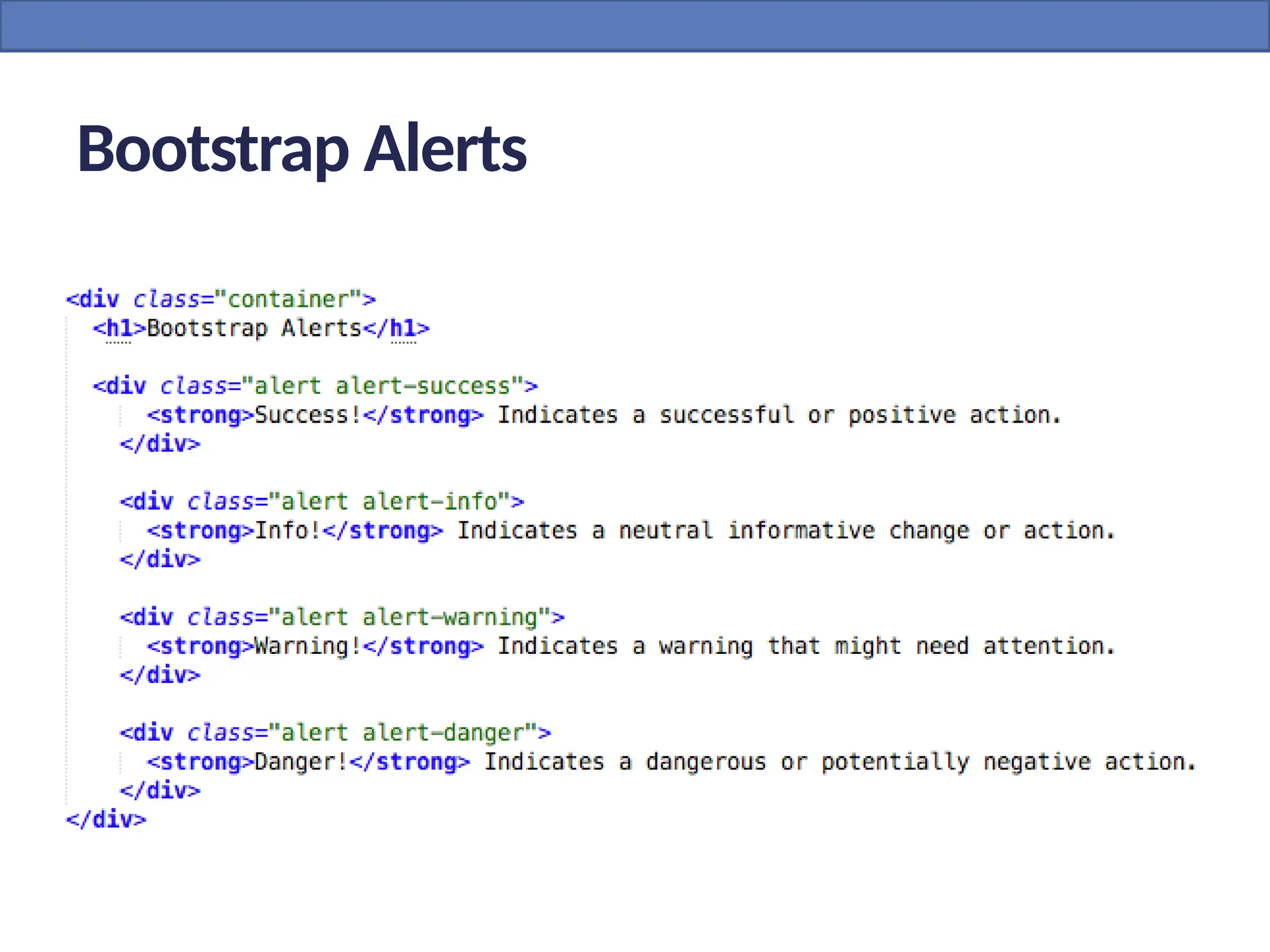 Bootstrap Alerts
 