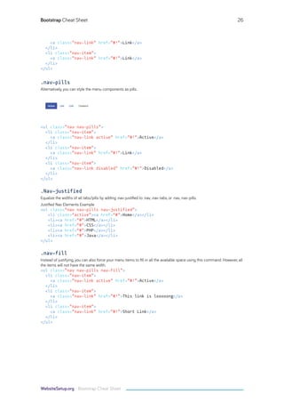 Bootstrap cheat-sheet-websitesetup.org | PDF