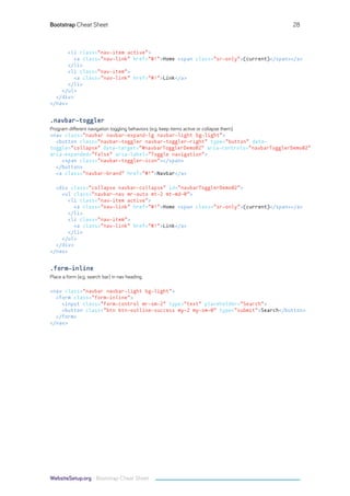 Bootstrap cheat-sheet-websitesetup.org | PDF