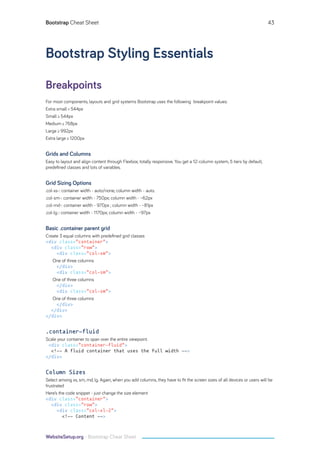 Bootstrap cheat-sheet-websitesetup.org | PDF