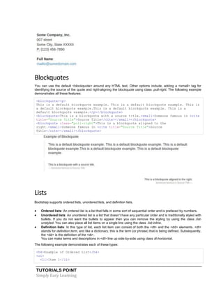 Bootstrap tutorial | PDF