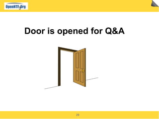 29
Door is opened for Q&A
 