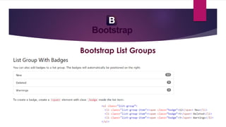 Bootstrap List Groups
 
