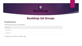 Bootstrap List Groups
 