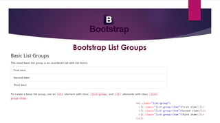 Bootstrap List Groups
 