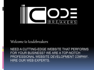 NEED A CUTTING-EDGE WEBSITE THAT PERFORMS
FOR YOUR BUSINESS? WE ARE A TOP-NOTCH
PROFESSIONAL WEBSITE DEVELOPMENT COMPANY.
HIRE OUR WEB EXPERTS.
Welcome to Icodebreakers
 