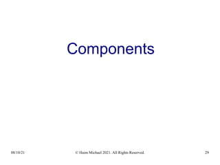 08/10/21 © Haim Michael 2021. All Rights Reserved. 29
Components
 