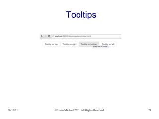 08/10/21 © Haim Michael 2021. All Rights Reserved. 71
Tooltips
 