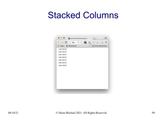 08/10/21 © Haim Michael 2021. All Rights Reserved. 99
Stacked Columns
 