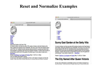 Reset and Normalize Examples
 