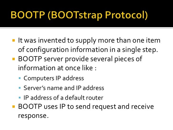 Bootstrapping with bootp and dhcp