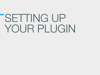 SETTING UP
YOUR PLUGIN
 