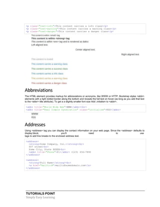 Bootstrap tutorial | PDF
