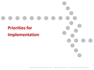 BOOZ ALLEN HAMILTON C4ISR SURVEY REPORT | MARKET CONNECTIONS, INC. | WWW.MARKETCONNECTIONSINC.COM
Priorities for
Implementation
 