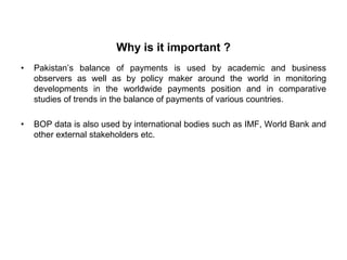 • Pakistan’s balance of payments is used by academic and business
observers as well as by policy maker around the world in...