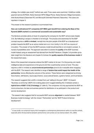 BOP and ICT MNCs: Base of the Pyramid approach reflected on the ...