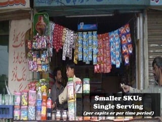 Smaller SKUs
Single Serving
(per capita or per time period)
 