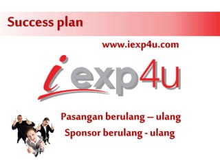 Success plan
www.iexp4u.com
Pasangan berulang –ulang
Sponsor berulang - ulang
 