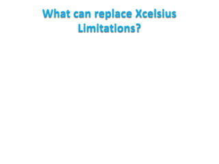 What can replace Xcelsius
Limitations?

 