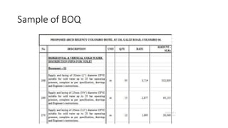 boq is a book with detailed information. | PPTX