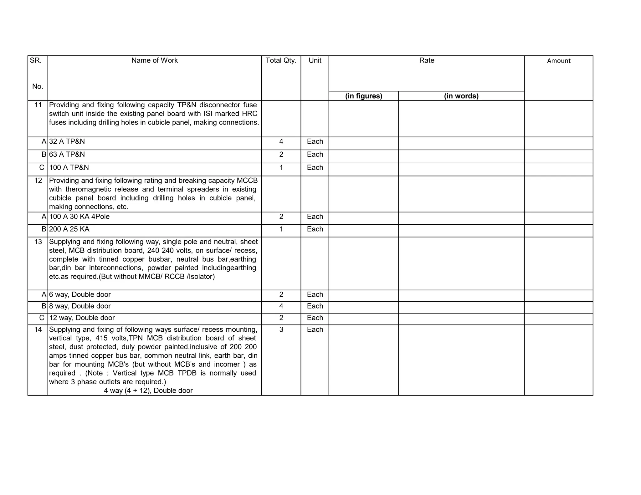 Bill of quantities for civil and electrical work for swimming pool | PDF