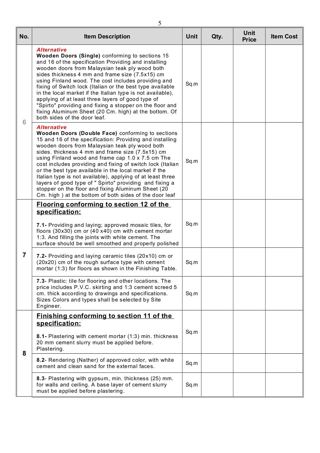 Boq Sample Excel Bill Of Quantity Boq Is The Most Imp - vrogue.co