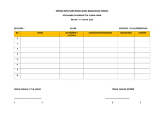 borang keputusan rasmi kejohanan olahraga zon | DOCX