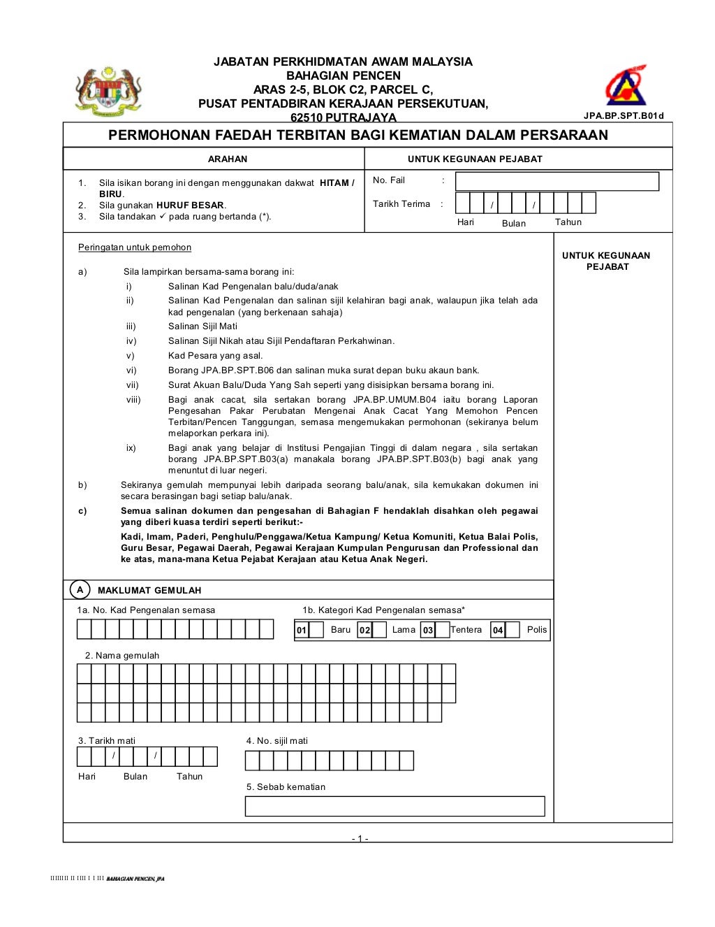 Contoh Surat Kematian Ahli Keluarga