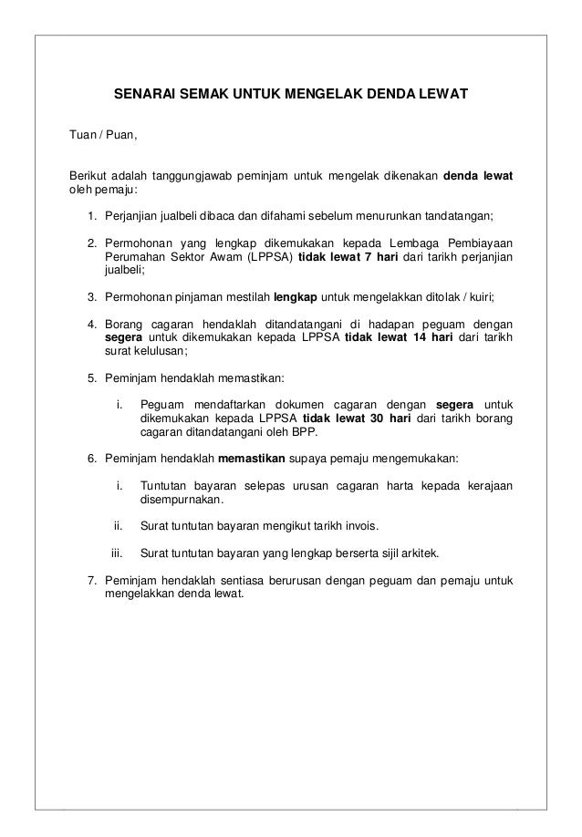 Surat Rayuan Permohonan Perumahan - Selangor s