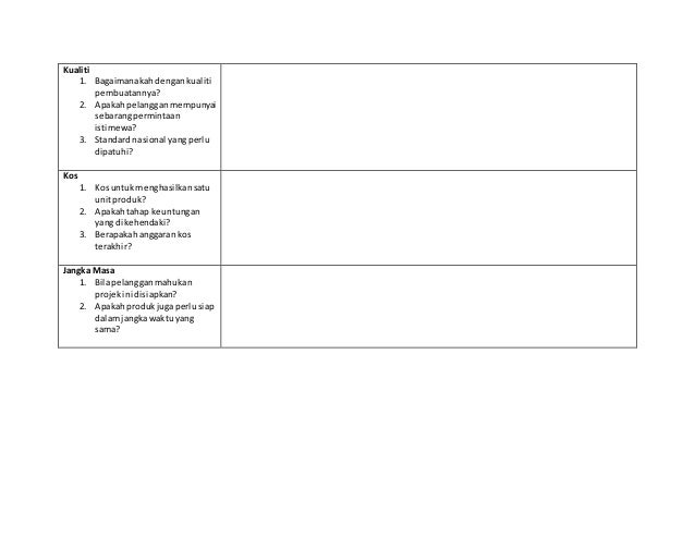 Contoh Borang Projek Brief / Contoh Borang Kajian Keperluan Pelanggan