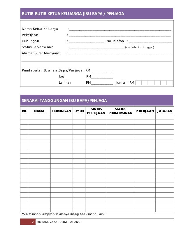 Borang Bantuan Zakat Selangor / Zakat Selangor Bantuan Sewa Rumah