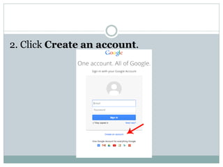 2. Click Create an account.
 