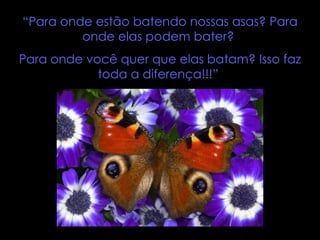 “ Para onde estão batendo nossas asas? Para onde elas podem bater?  Para onde você quer que elas batam? Isso faz toda a diferença!!!”  