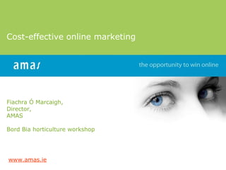 Cost-effective online marketing Fiachra Ó Marcaigh, Director,  AMAS Bord Bia horticulture workshop www.amas.ie   