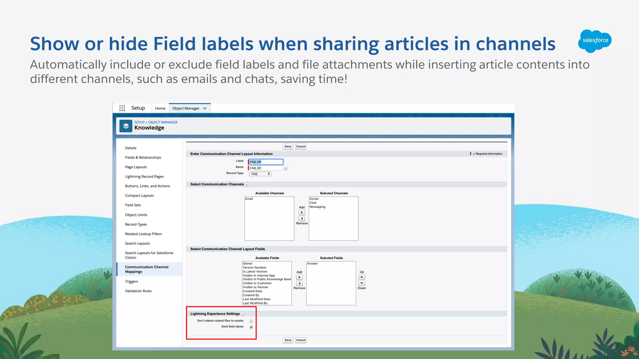 Show or hide Field labels when sharing articles in channels
Automatically include or exclude field labels and file attachments while inserting article contents into
different channels, such as emails and chats, saving time!
 