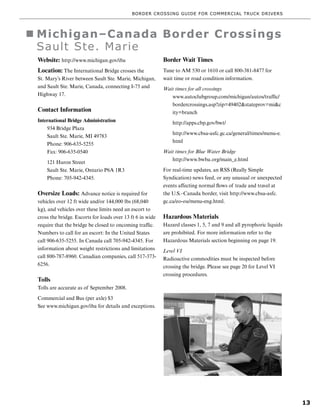 BORDER CROSSING GUIDE FOR COMMERCIAL TRUCK DRIVERS | PDF