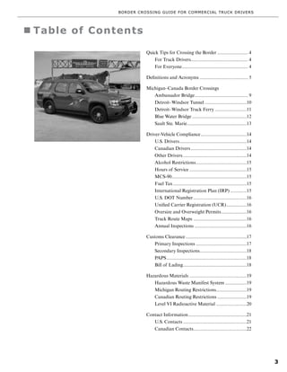 BORDER CROSSING GUIDE FOR COMMERCIAL TRUCK DRIVERS | PDF