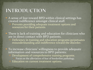Borderline Personalities; The Impact Of Clinician Bias & Education ...