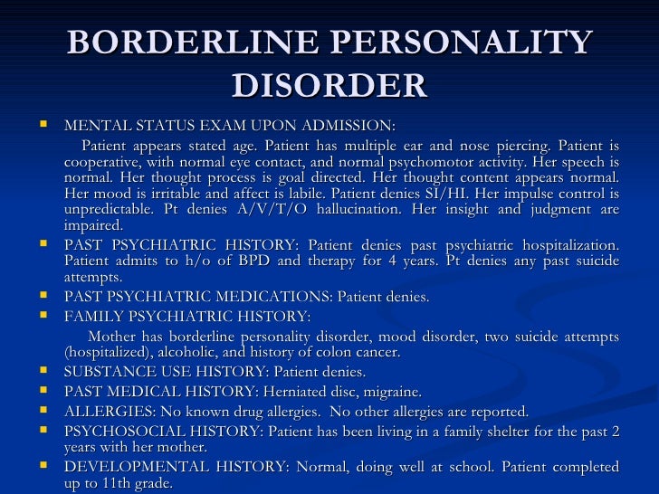 Borderline Personality Disorder