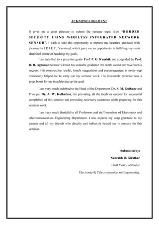 A Border security Using Wireless Integrated Network Sensors (WINS) | PDF