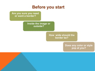 Before you start