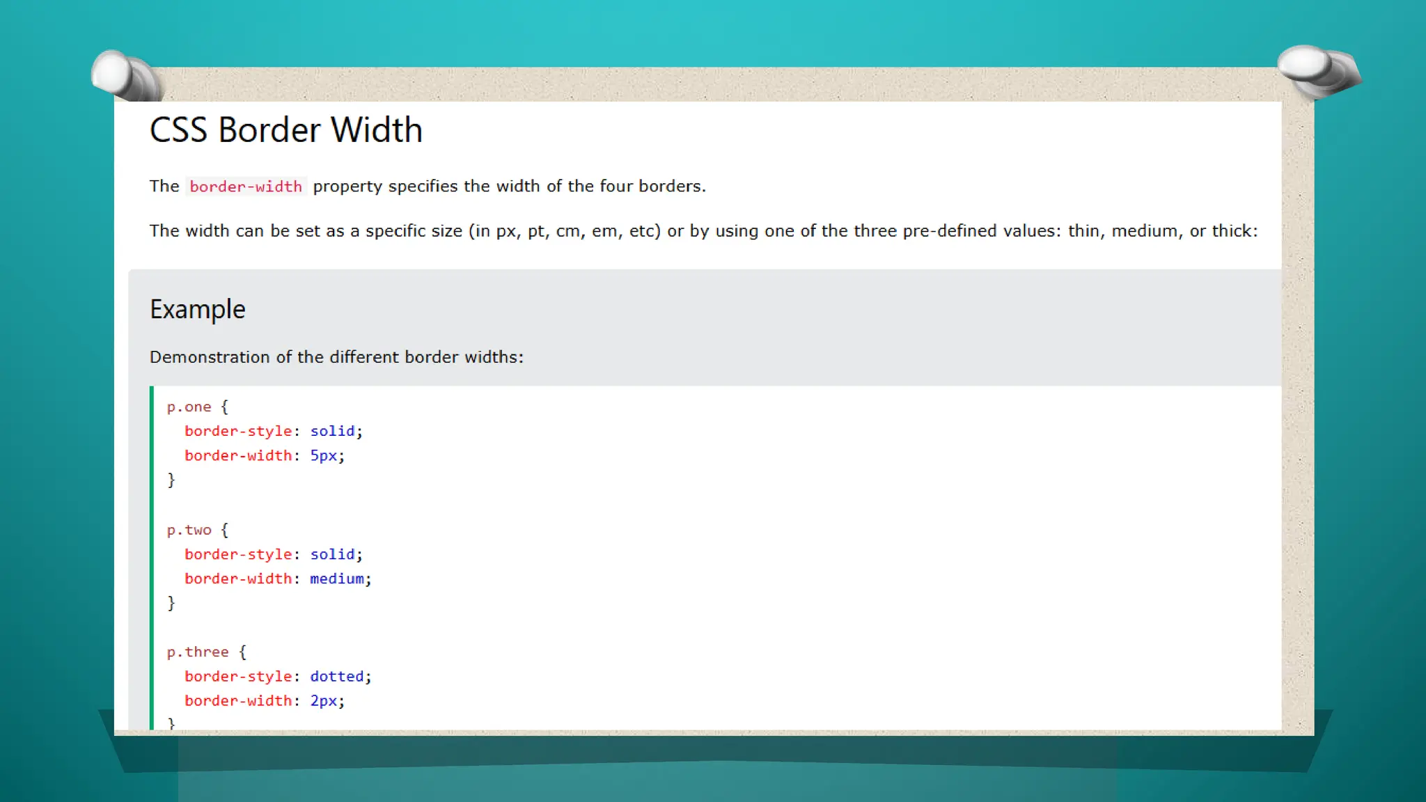 Borders in CSS Borders in CSS border color border radius border style ...