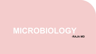 Raja Md
-RAJA MD
MICROBIOLOGY
 