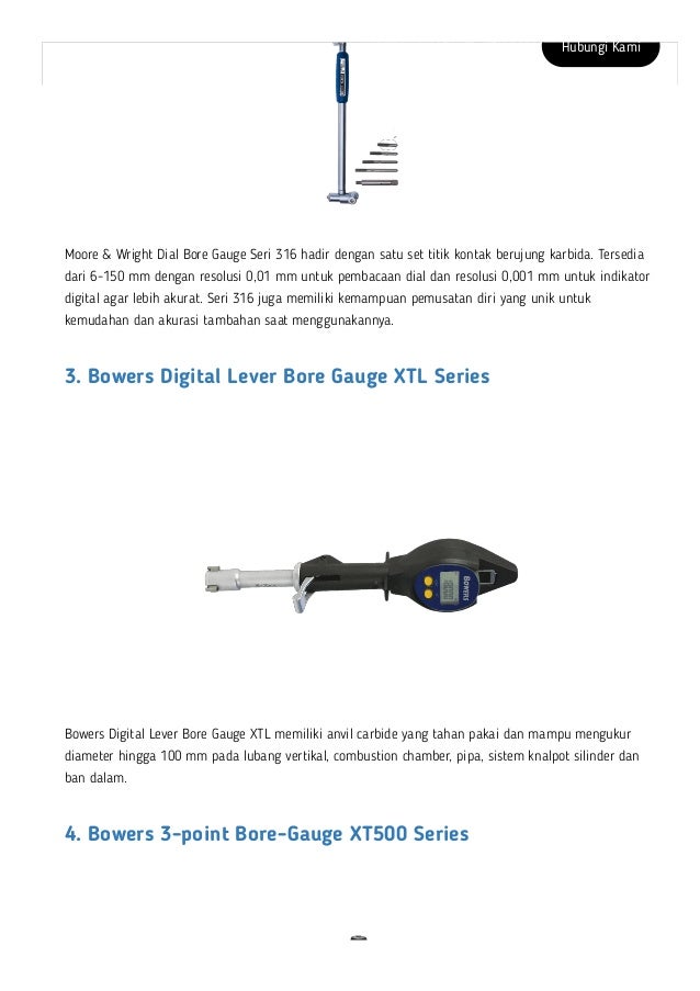 Bore Gauge Fungsi, Jenis, dan Cara Menggunakan Bore Gage