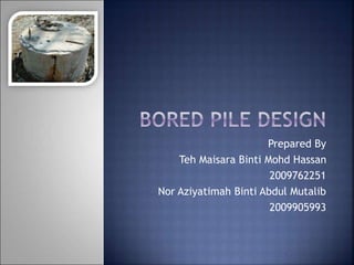 Prepared By
Teh Maisara Binti Mohd Hassan
2009762251
Nor Aziyatimah Binti Abdul Mutalib
2009905993
 