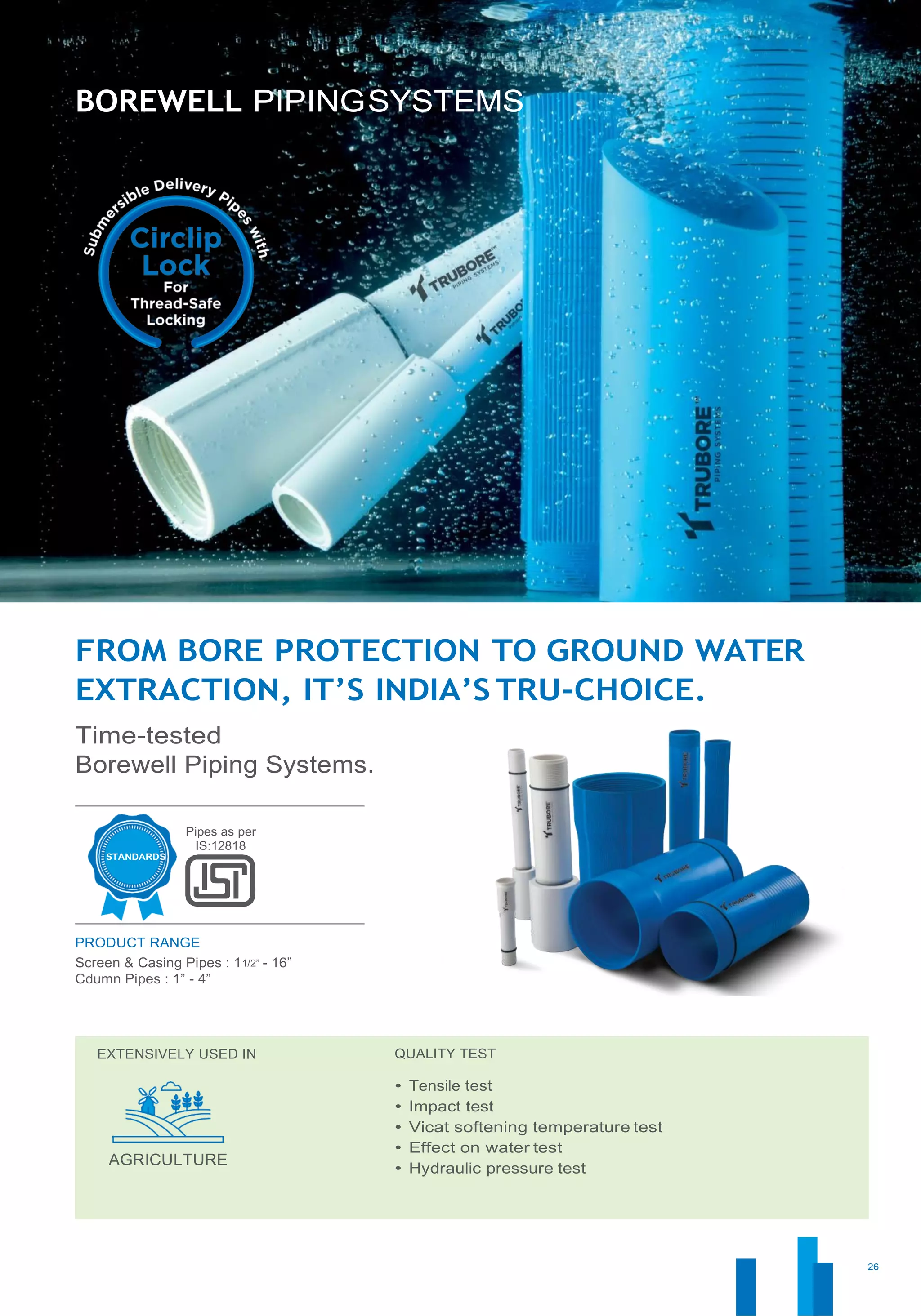 Borewell piping system Trubore Pipes PDF