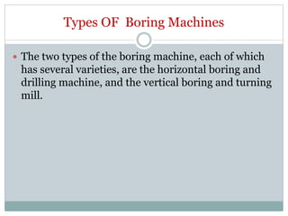 Boring machine | PPTX