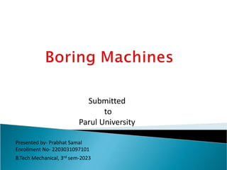 Presented by- Prabhat Samal
Enrollment No- 2203031097101
B.Tech Mechanical, 3rd sem-2023
Submitted
to
Parul University
 