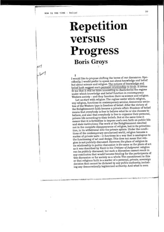 Boris groys   repetition versus progress 1