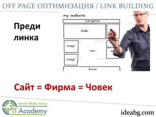 Преди
линка
Сайт = Фирма = Човек
 